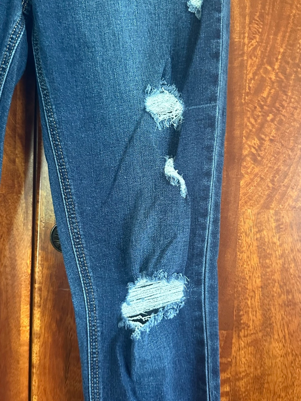 Old Navy Dark Blue Distressed “ROCKSTAR SUPER SKINNY” Jeggings - Picture 7 of 8
